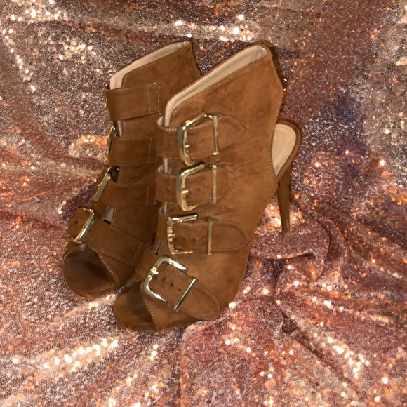 Call It Spring Suede Open-Toed Bootie - Picture 1 of 3